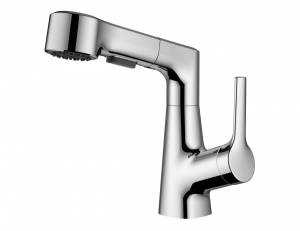 Смеситель для раковины Wonzon & Woghand WW-121B108-CR с выдвижным изливом, хром