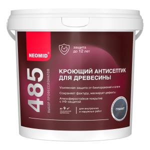 Кроющий антисептик для древесины Neomid графит 0.75 л