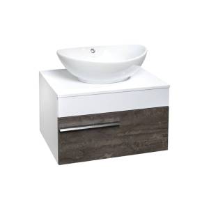 Тумба с раковиной Runo Вудлайн 65 00-00001341 65x40 белый, коричневый