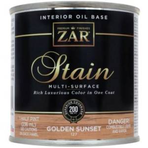 Льняное тонирующее масло ZAR Stain Interior Oil Base 127 Золотой закат (Golden Sunset) 0.236 л