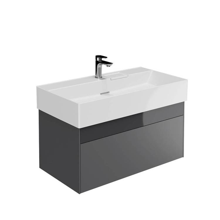 Тумба с раковиной Kerama Marazzi Logica стальной серый, 90 см, раковина LO.wb.90.1