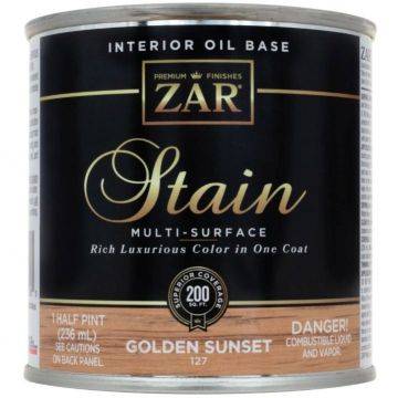 Льняное тонирующее масло ZAR Stain Interior Oil Base 127 Золотой закат (Golden Sunset) 0.236 л