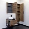 Тумба с раковиной Comforty Порто-60 00-00010676 дуб темно-коричневый с черной столешницей с отверстием под смеситель №12 c раковиной COMFORTY 9111 фото 6