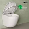Унитаз с инсталляцией Iddis Basic BASB030i73 безободковый, с крышкой-сиденьем микролифт, с кнопкой, белый глянцевый, кнопка белая фото 6