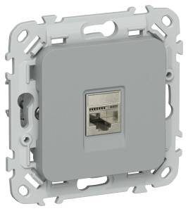 Розетка компьютерная RJ45 IEK Flite FI-K11-2-K03 серый