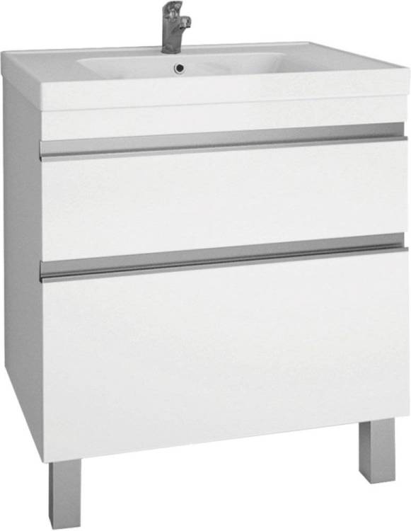 Тумба с раковиной Dreja Grace Plus 70 с опорами, белый глянец