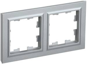 Рамка 2-постовая IEK Brite BR-M22-K47 алюминий