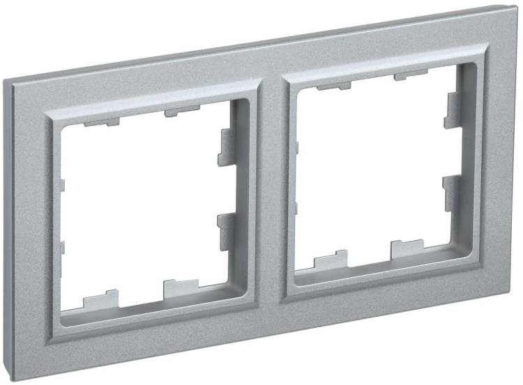 Рамка 2-постовая IEK Brite BR-M22-K47 алюминий