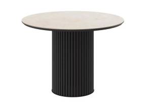 Стол Дик DikLine AKR120 00-00075273 krater perla, подстолье черное, опоры черные 120x120x76