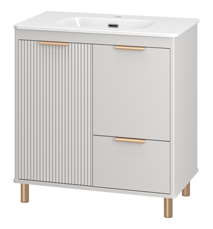 Тумба с раковиной Brevita Рисака УТ000025680 кремовая, 80 см