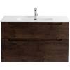 Тумба с раковиной Belbagno Etna H-60 ETNA-H60-900-2C-SO-RW-P 90x45x60 Rovere Moro подвесная с двумя выкатными ящиками, с доводчиками