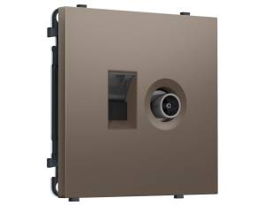 Комплект механизма компьютерной розетки+TV оконечной Ambrella Volt Sigma MS642510 темная бронза матовый