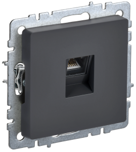 Розетка компьютерная RJ45 IEK Brite BR-K10-1-K53 графит