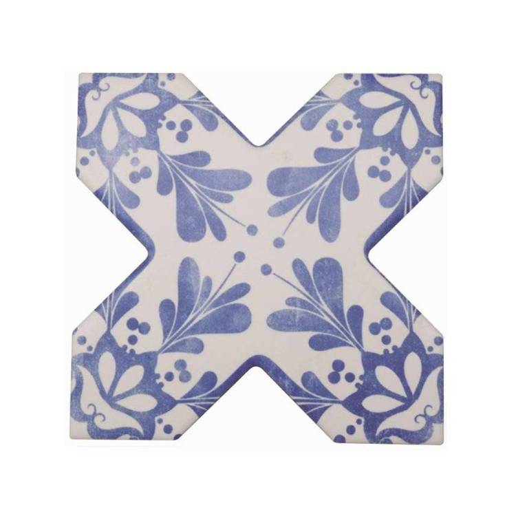 Керамогранит Cevica Becolors Cross Dec. Stencil Electric Blue 13.25x13.25