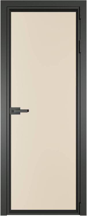 Межкомнатная дверь Profil Doors 1 AV цвет профиля Серая ночь, стекло безопасное 6 мм монохром жемчуг 600x2000