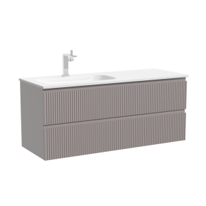 Тумба под раковину Sancos Snob R SNR120LSM левая, c двумя ящиками, Doha Soft, 119.5x44.5x50