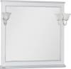 Зеркало Aquanet Валенса 100 белый краколет, серебро, с полкой фото 2