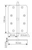 Петля Morelli MS-C 100X70X2.5 SN R белый никель, правая скругленная, врезная фото 2