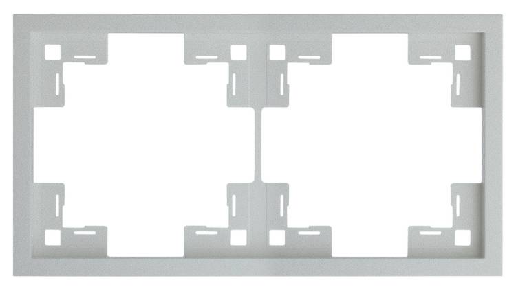 Двухместная рамка Rikett Standart 35820 SV серебро