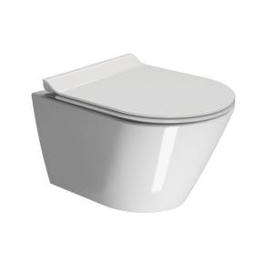 Чаша для подвесного унитаза GSI Kube X 9412FR511 безободковая, белая