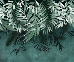 3D Фотообои Artegrafico «Изумрудные ниспадающие листья» FLV-010 акварель