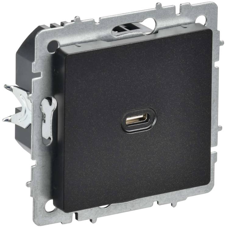 Розетка USB type C IEK Brite BR-U13-065-K02 черный