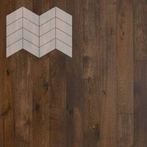 Паркетная доска Lab Arte Chevron Дуб Рустик Коньяк лак 450-600x150x14