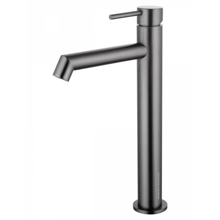 Смеситель для раковины Wonzon & Woghand WW-H1064-BGG высокий, темный графит