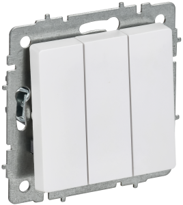 Выключатель 3-клавишный IEK Brite BR-V30-0-10-K91 арктический белый