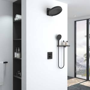 Душевой комплект Vincea Inspire VSFW-3I21MT3RMB встраиваемый, термостатический, двухрежимный, черный матовый