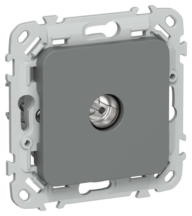 ТВ-розетка оконечная тип M IEK Flite FI-A13-O-K80 мокрый асфальт