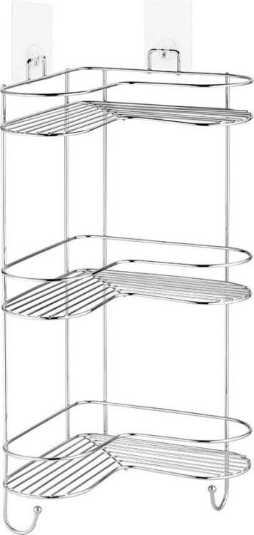 Полка Kleber Lite KLE-LT056 угловая, 3-ярусная, с крючками