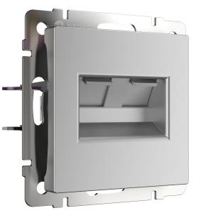 Розетка компьютерная RJ45 2-местная Werkel W1181106 серебряный