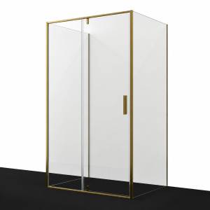 Душевой уголок Wasserkraft Aisch (Айш) 55P21 профиль золото матовое, стекло прозрачное, 90x90x200