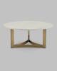 Стол журнальный Stool Group Кассия ECT-292-BRCGS-white 333-2 светлая керамика 90x90x40 фото 3