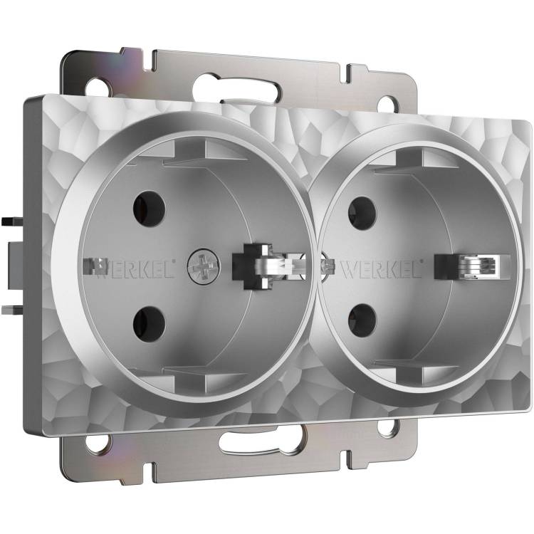 Розетка двойная с заземлением Werkel Hammer W1272006