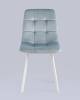 Стул Stool Group Chilly OS-2011-V seat HLR-17 wl DUAL серо-голубой, белые ножки, велюр фото 3
