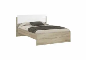 Кровать НК-Мебель Бланка 140*200 Дуб Сонома/Белый глянец