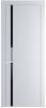 Межкомнатная дверь Profil Doors 21 PE полотно Вайт, кромка алюминиевая с четырех сторон матовая, стеклянная вставка черный лак 700x2000