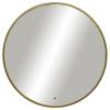 Зеркало Art&Max Asti AM-Ast-800-DS-FNC-Gold с подсветкой, Золотое, 80x80
