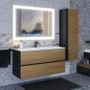 Тумба с раковиной Uperwood Barsa 293020544 подвесная, черная, дуб сонома, 100 см фото 6