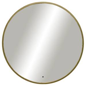 Зеркало Art&Max Asti AM-Ast-800-DS-FNC-Gold с подсветкой, Золотое, 80x80