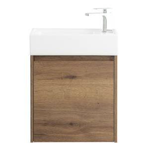 Тумба с раковиной Belbagno Kraft Mini KRAFT MINI-500/260-1A-SO-RT-L 45x25x50 Rovere Tabacco подвесная с распашной дверцей, левосторонняя