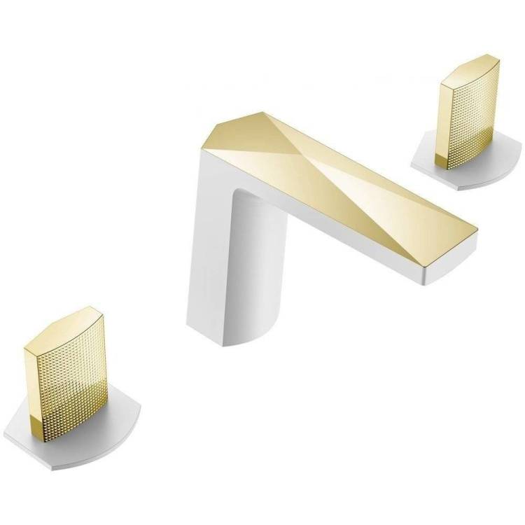 Смеситель для раковины Boheme Venturo 150-WG-TOUCH белый, золото