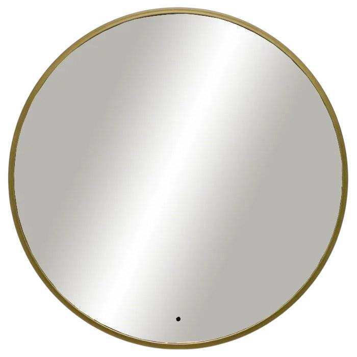 Зеркало Art&Max Asti AM-Ast-800-DS-FNC-Gold с подсветкой, Золотое, 80x80