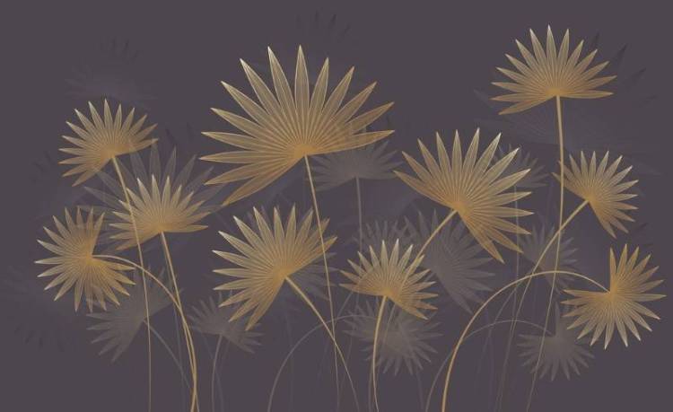 3D Фотообои Artegrafico «Пальмовые листья в кашемировом оттенке» PL-011 песок