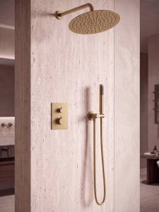 Душевой комплект AltroBagno Юнион (Unione) 040420 BG с термостатом, матовое золото