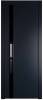 Межкомнатная дверь Profil Doors 18 PE полотно Нэви Блу, кромка алюминиевая с четырех сторон черная, стеклянная вставка черный лак 600x2000