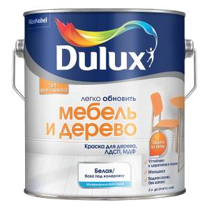 Краска для дерева водно-дисперсионная Dulux Мебель и Дерево матовая база BW 2 л