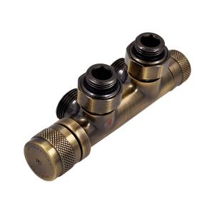 Узел нижнего подключения Primoclima Armature Lunar PCART888ABR термостатический, угловой, левый 1/2"х3/4"Е, бронза